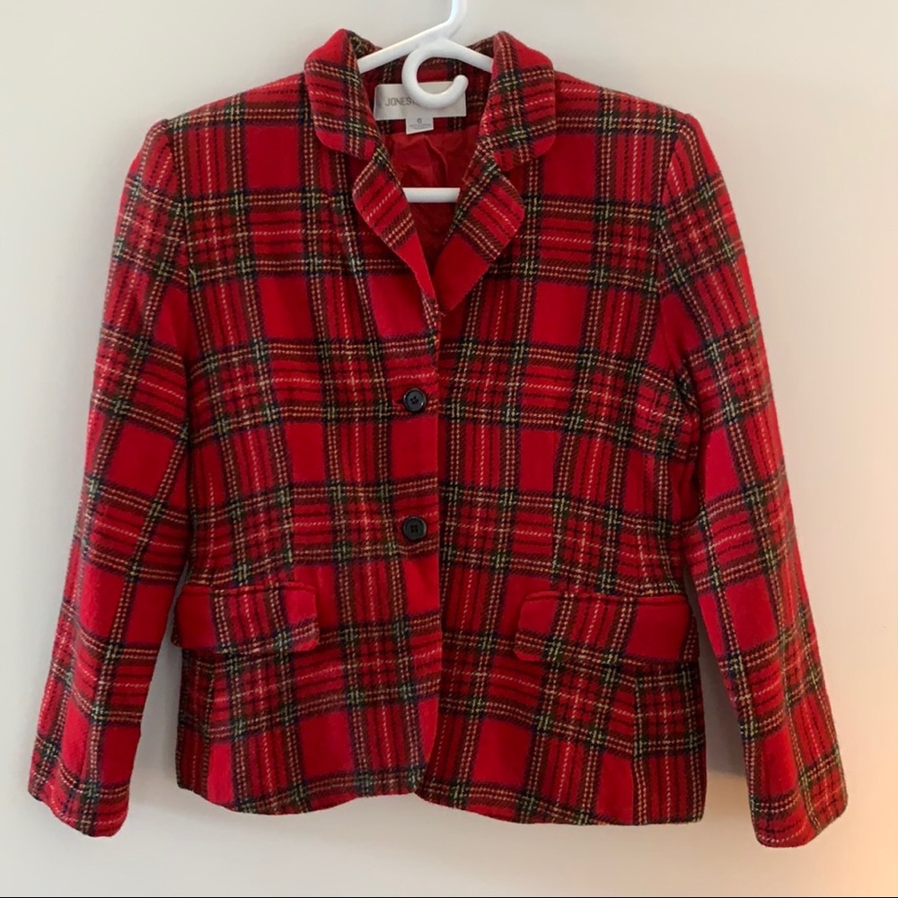 Vintage wool plaid blazer